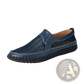 Leather Mesh Slip on Loafers with Braided Rubber Sole