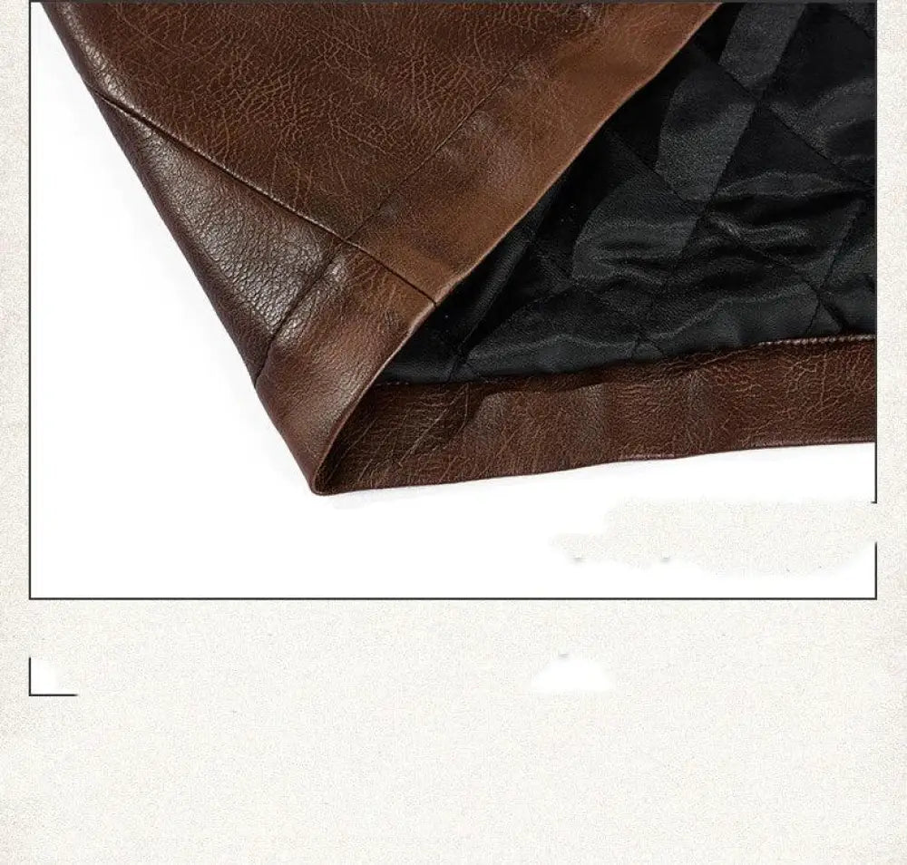 Unisex Faux Leather Mid Length Trench Coat