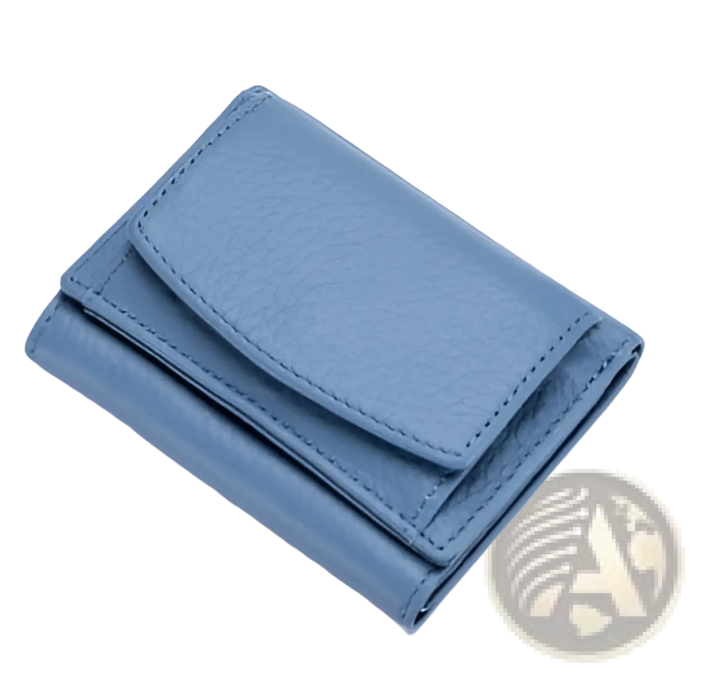 Leather Mini Wallet Compact Cowhide Bifold Card Holder