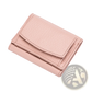 Leather Mini Wallet Compact Cowhide Bifold Card Holder