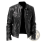 Leather Motorcycle Jacket Slim Fit Zipper Cardigan