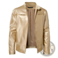 Leather Motorcycle Jacket Slim Fit Zipper Cardigan