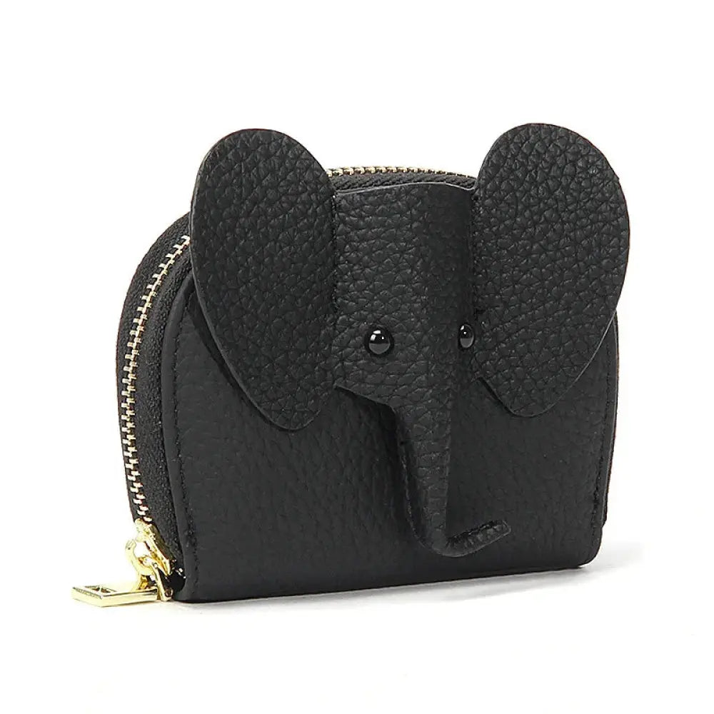 Elephant Leather Accordion Card Holder Wallet