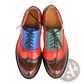 Leather Oxford Brogue Shoes Women's Two Tone Flats