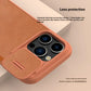 Leather Phone Case with Camera Slider for Iphone 15