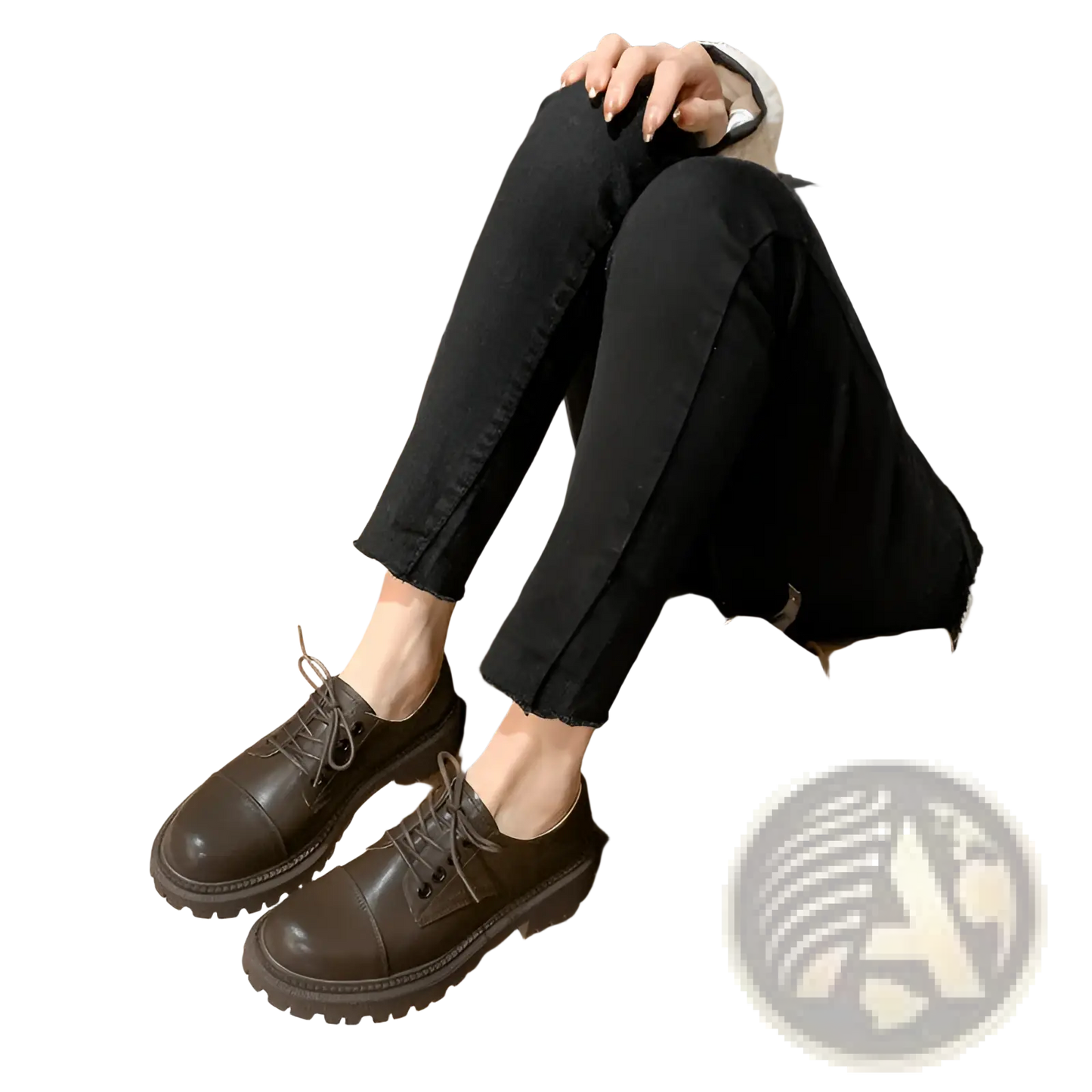 Leather Platform Oxford Shoes British Style Cowhide