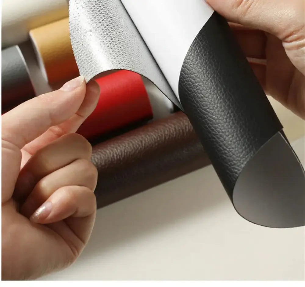 Black Self Adhesive Pebbled Leather Repair Patch Roll