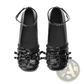 Leather Retro Pumps with Studded Buckle Straps