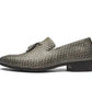 Men's Black Woven Leather Tassel Loafers