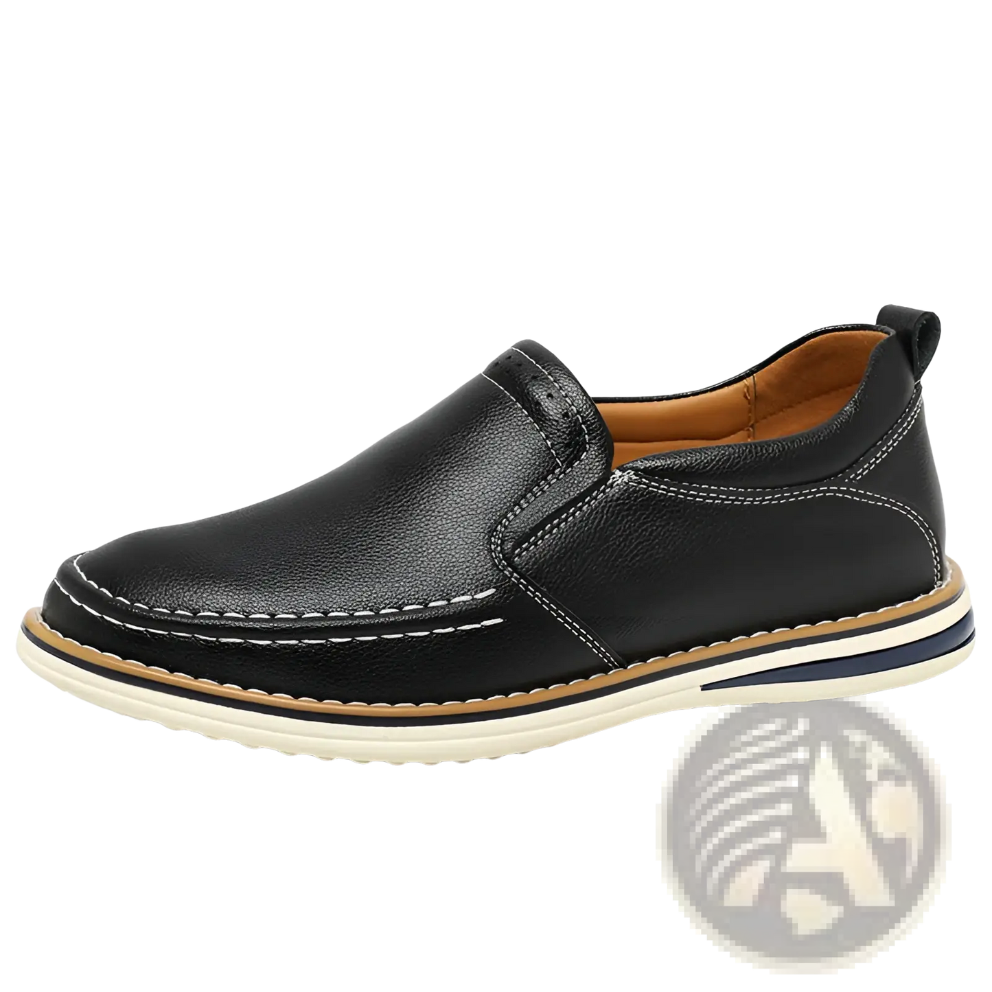 Leather Slip on Loafers Hand Sewn Casual Bean Shoes
