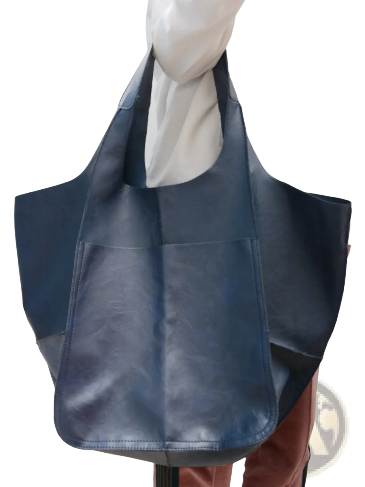 Leather Tote Bag Large Capacity Soft Slouchy Shoulder Bag