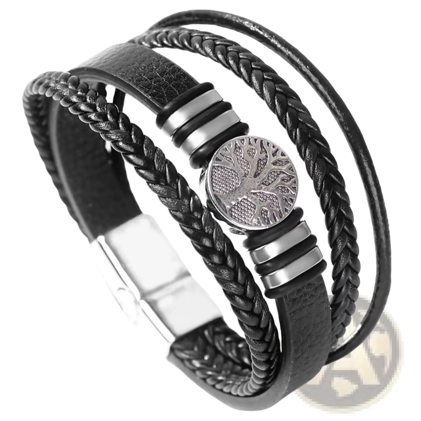 Leather Tree of Life Multi Strand Bracelet for Men