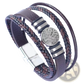 Leather Tree of Life Multi Strand Bracelet for Men