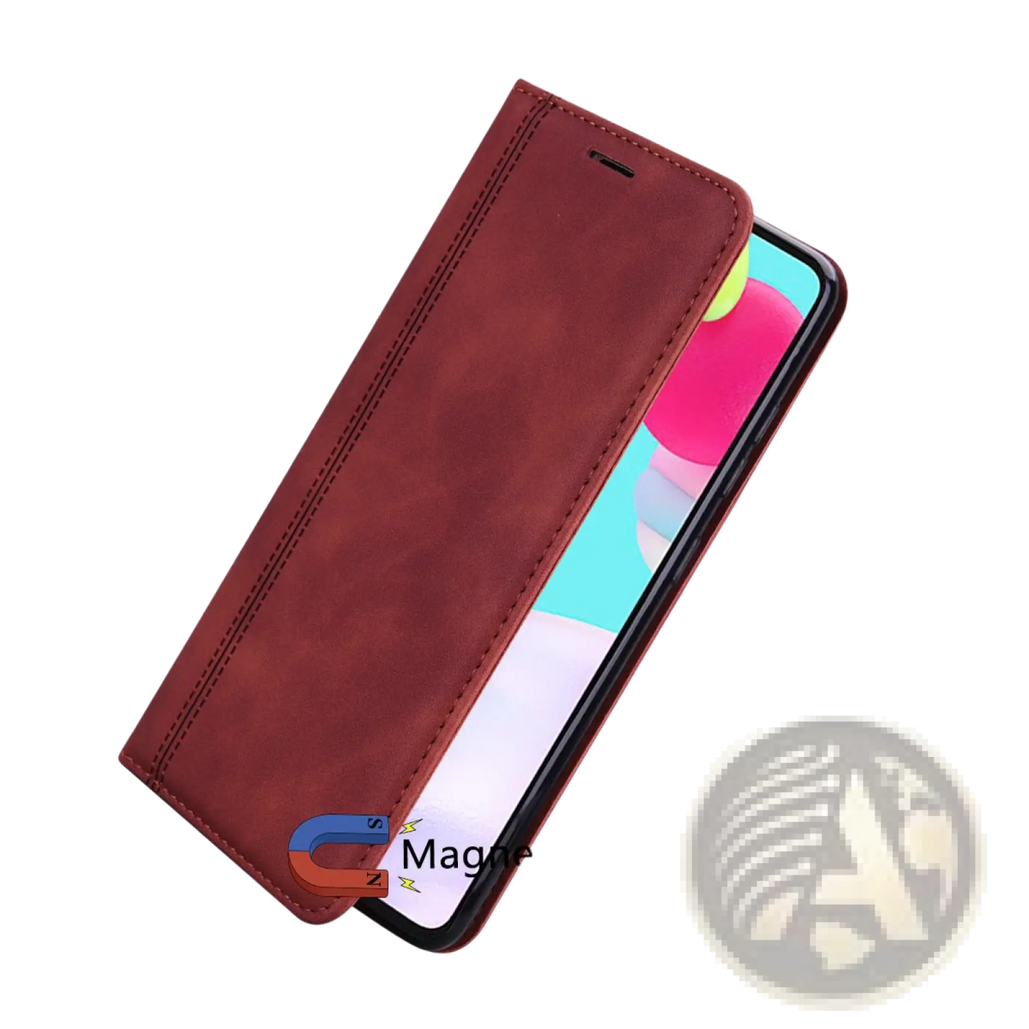 Leather Wallet Phone Case with Magnetic Card Slot