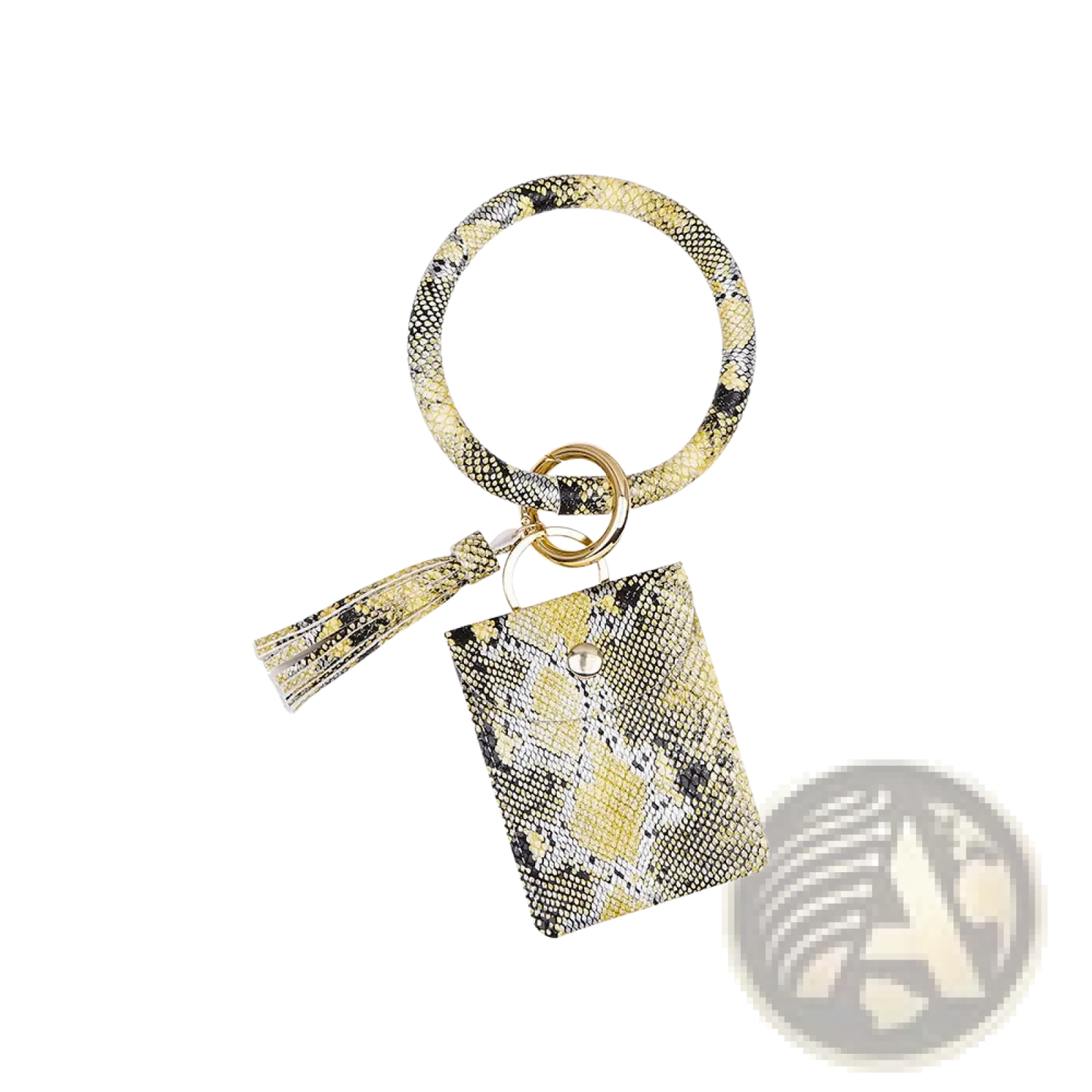 Leather Wristlet Keychain Card Holder with Tassel