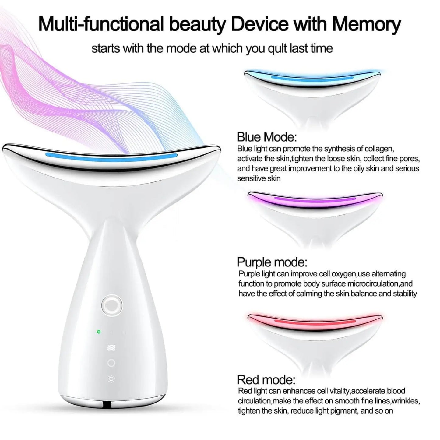 Led Face and Neck Tightening Massager for Wrinkle Removal