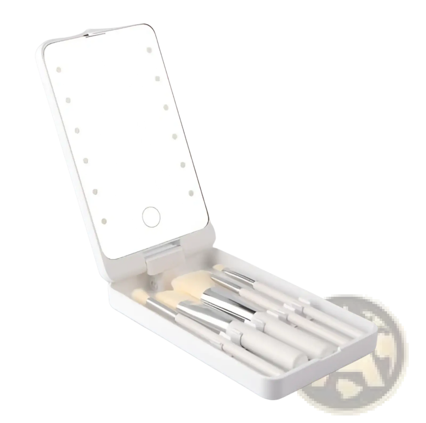 Led Makeup Mirror with Folding Brush Set Case