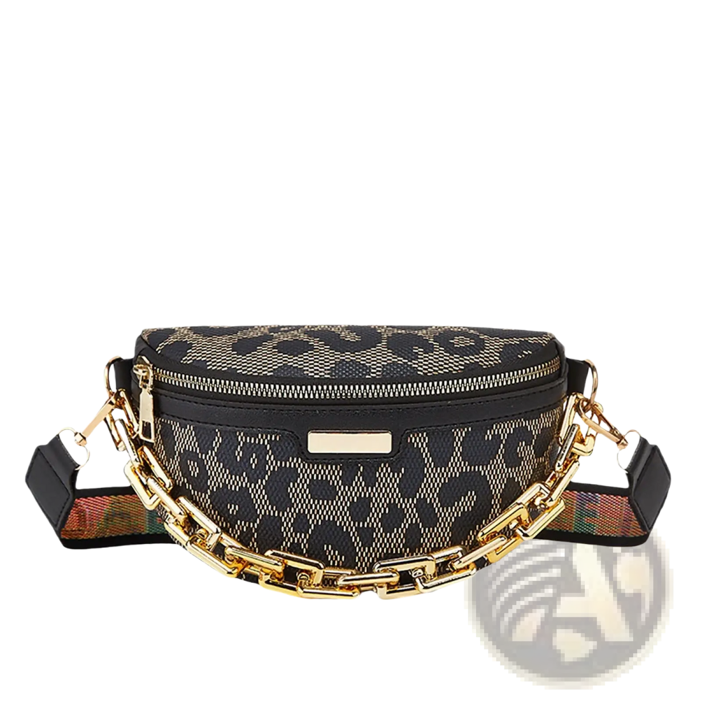 Leopard Print Chain Waist Bag for Women
