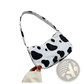 Leopard Print and Checkered Nylon Underarm Bag