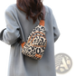 Leopard Print Crossbody Bag with Headphone Jack