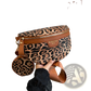 Leopard Print Waist Bag with Coin Pouch and Leather Trim