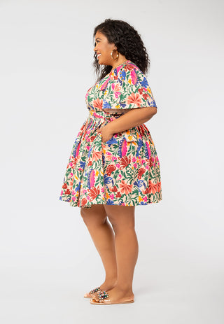 Vestido floral Alena feminino Leota marrom