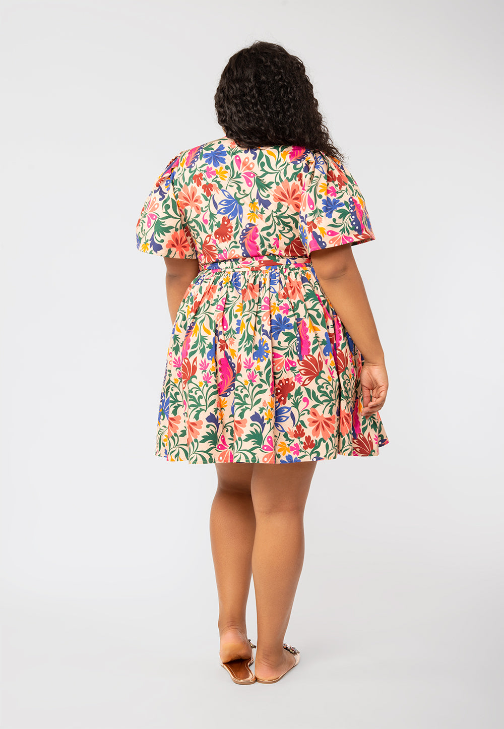 Vestido floral Alena feminino Leota marrom