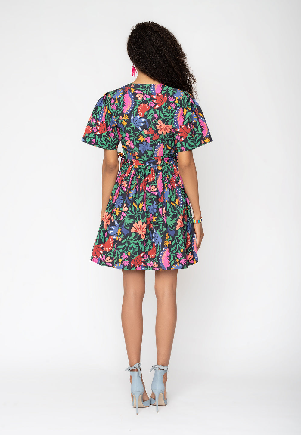 Vestido envelope de popeline Alena da Leota para mulheres, preto, tamanho XX-G