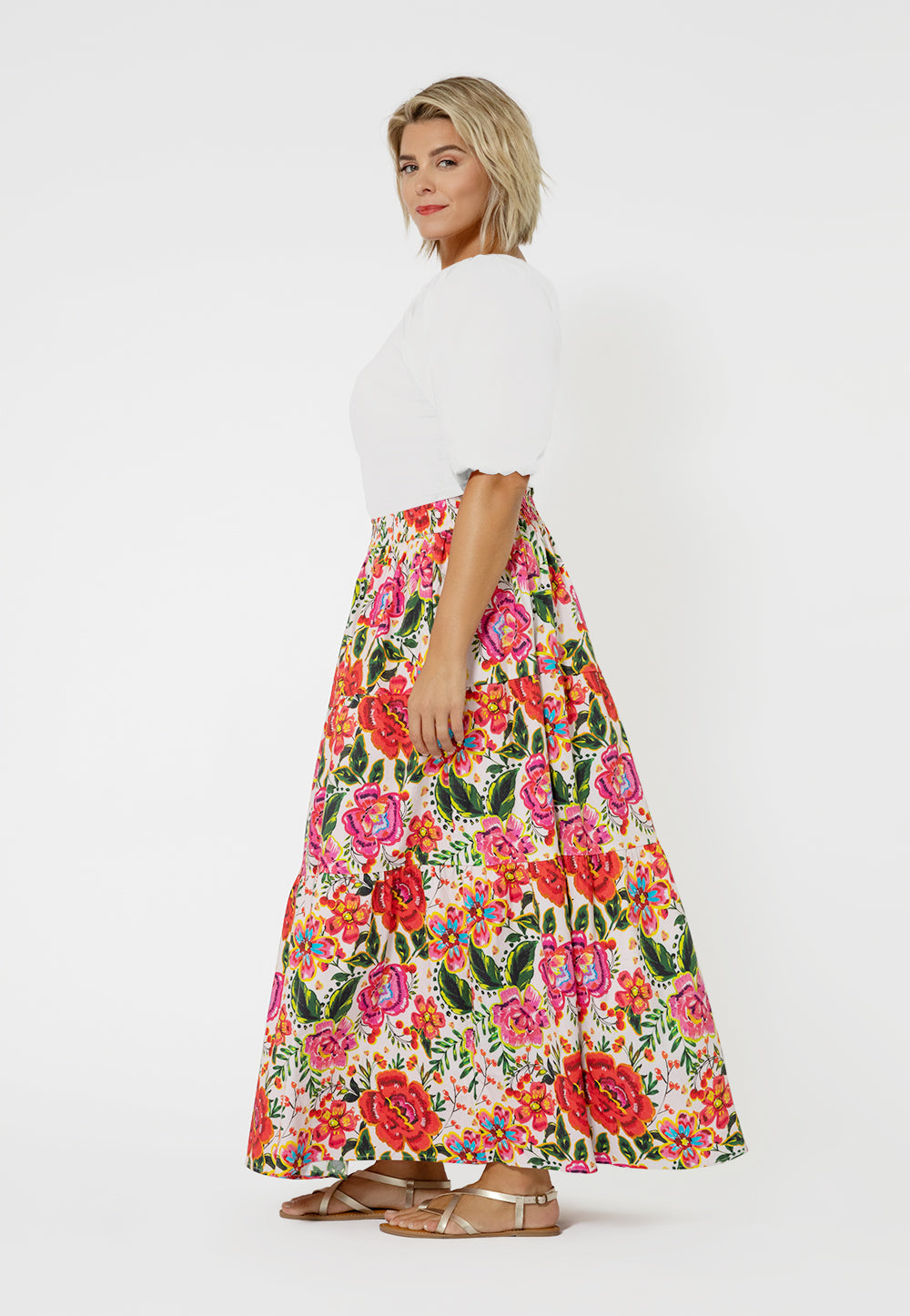 Saia Maxi Evelyn Feminina Leota Vermelha