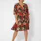 Vestido feminino Leota Tanya com estampa floral vermelho