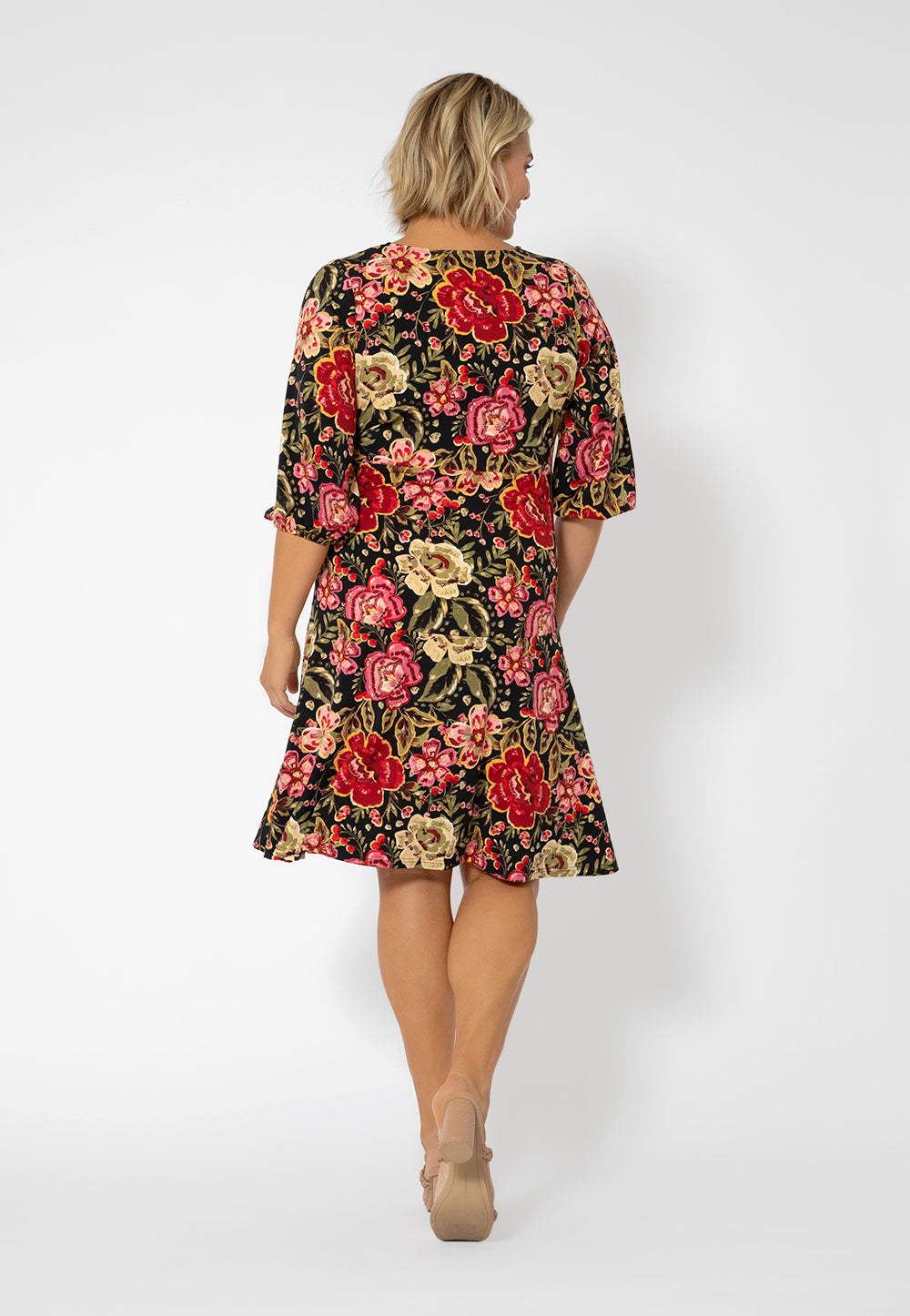 Vestido feminino Leota Tanya com estampa floral vermelho