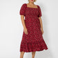 Vestido Kelly com babados e bainha vermelha da Leota Women's