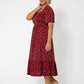 Vestido Kelly com babados e bainha vermelha da Leota Women's