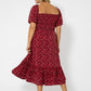 Vestido Kelly com babados e bainha vermelha da Leota Women's