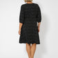 Vestido Becca com manga bufante e coração Leota feminino, preto, tamanho 2X