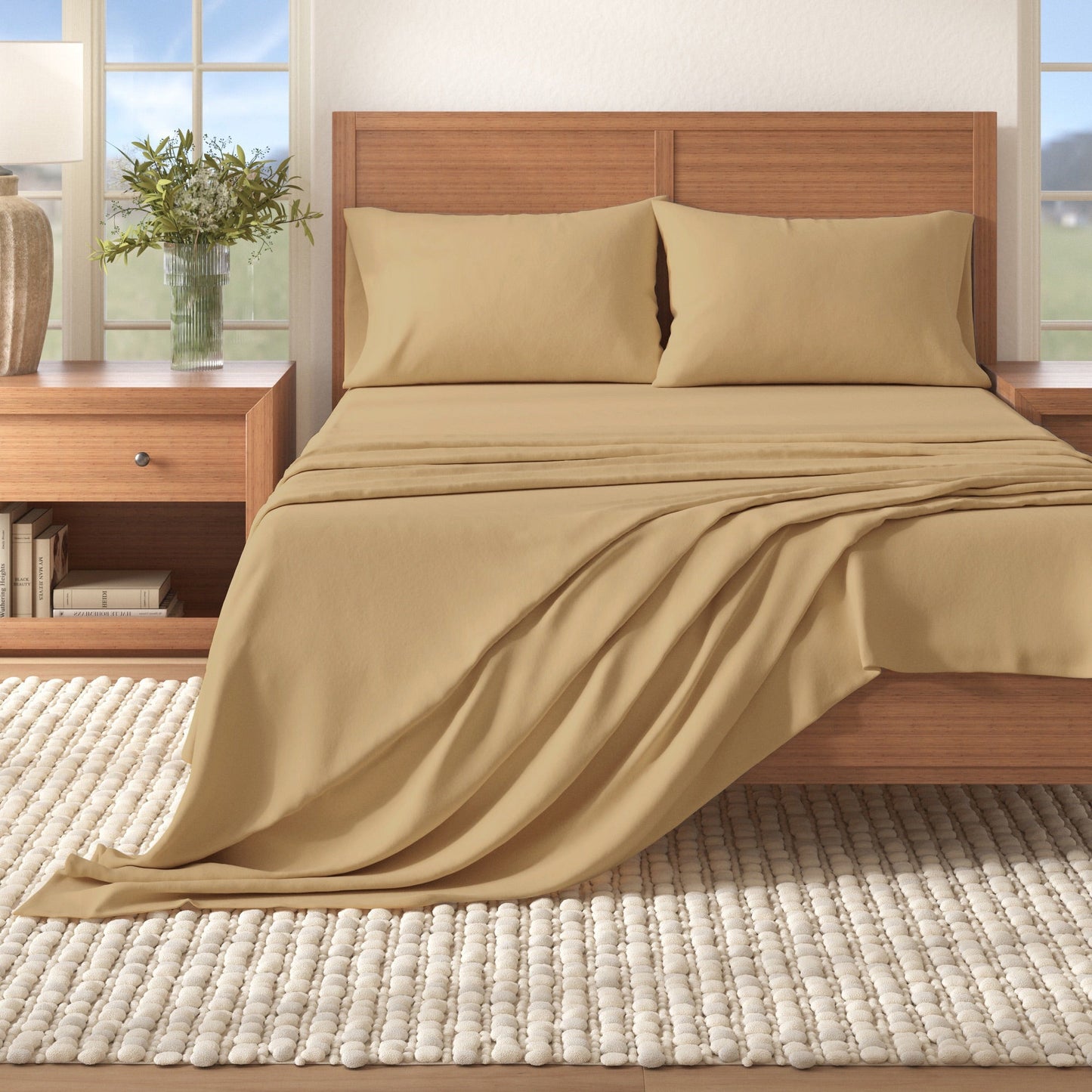 Cotton Solid Flannel Sheet - Nordic Collection