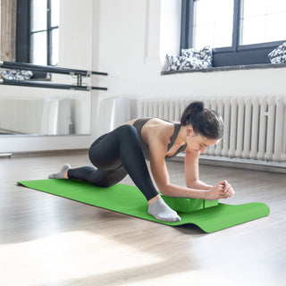 Conjunto de ioga BalanceFrom Fitness com 7 peças, tapete, faixa elástica e joelheira, verde