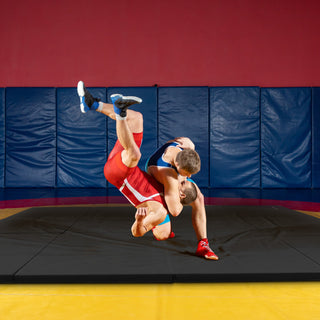 Tapete de ginástica dobrável multiuso BalanceFrom Fitness 120 x 48", preto