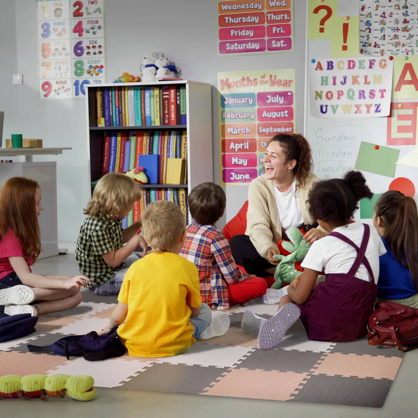 Tapete de exercícios de espuma com encaixe de 16 peças BalanceFrom Fitness