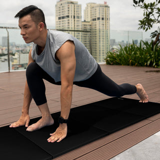 Tapete de ginástica dobrável multiuso BalanceFrom 4' x 8' x 2", preto