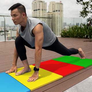 Tapete de ginástica dobrável multifuncional BalanceFrom 4' x 8' x 2" para ginástica, multiuso