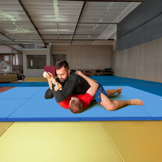 Tapete de ginástica dobrável multiuso BalanceFrom Fitness 120 x 48", azul