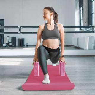 Conjunto de ioga BalanceFrom Fitness com 7 peças, tapete, faixa elástica e joelheira, rosa