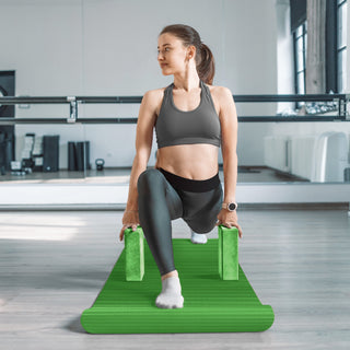 Conjunto de ioga BalanceFrom Fitness com 7 peças, tapete, faixa elástica e joelheira, verde
