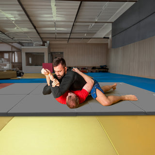 Tapete de ginástica dobrável multiuso BalanceFrom Fitness GoGym 4' x 10' x 2", cinza