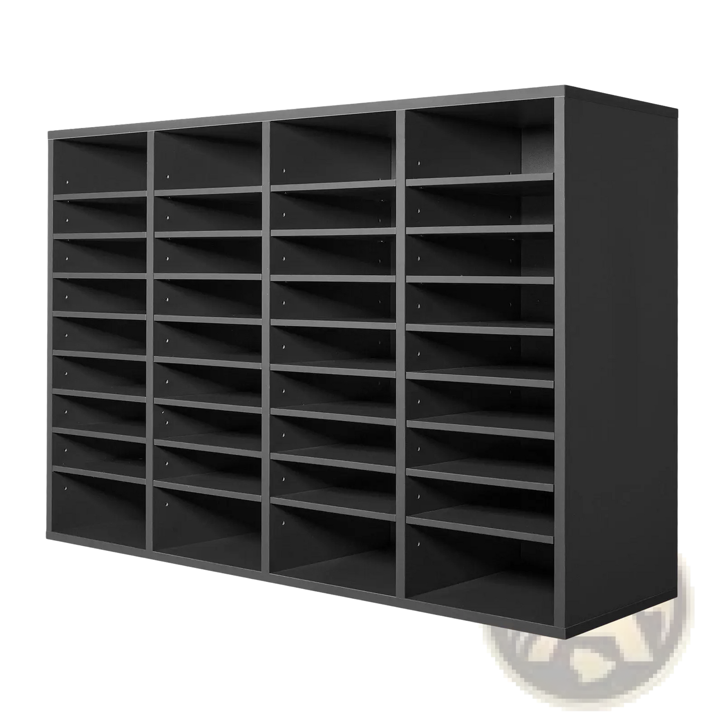 Literature Organizer 36 Compartment Grey Wood Mail Sorter