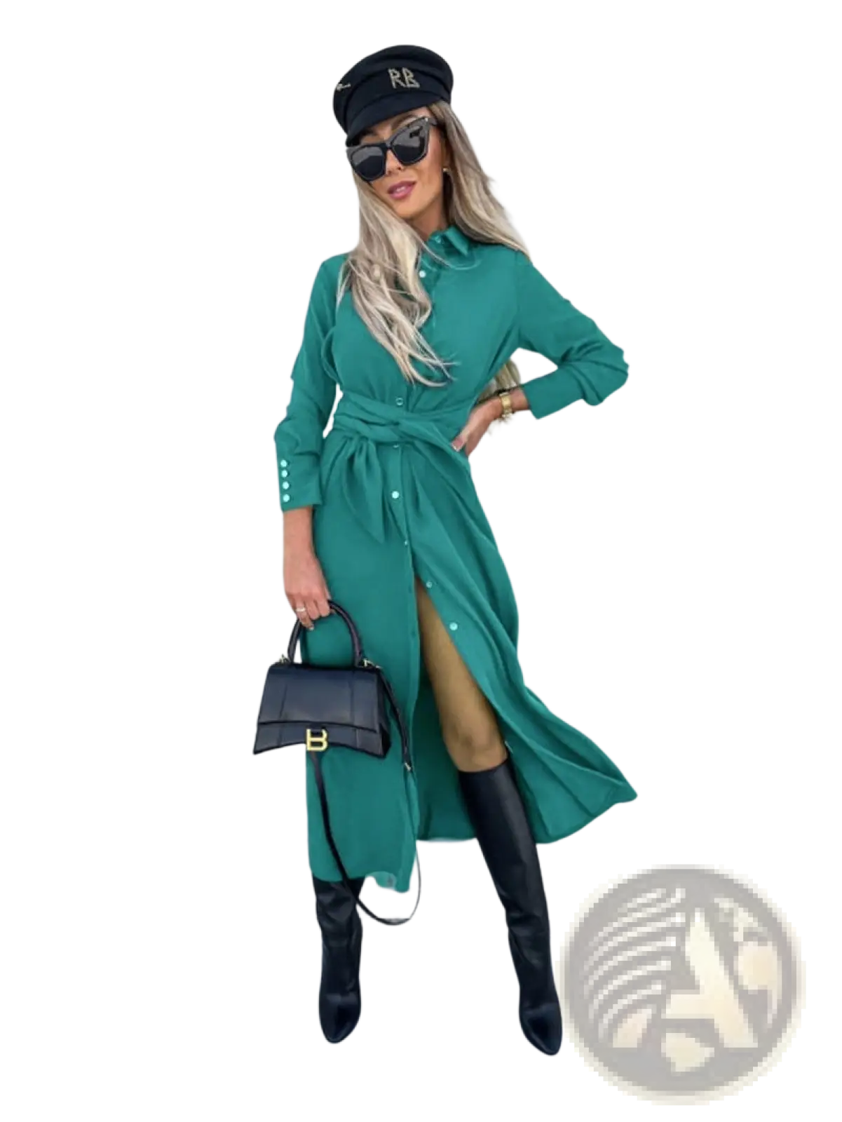 Long Sleeve Belted Maxi Cardigan Dress with Waist Tie