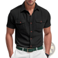 Loose Corduroy Short Sleeve Workwear Shirt