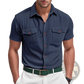 Loose Corduroy Short Sleeve Workwear Shirt