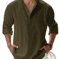 Loose Linen Blend Breathable Long Sleeve Sports Shirt